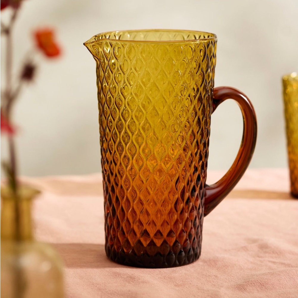 Amber Glass Pitcher/